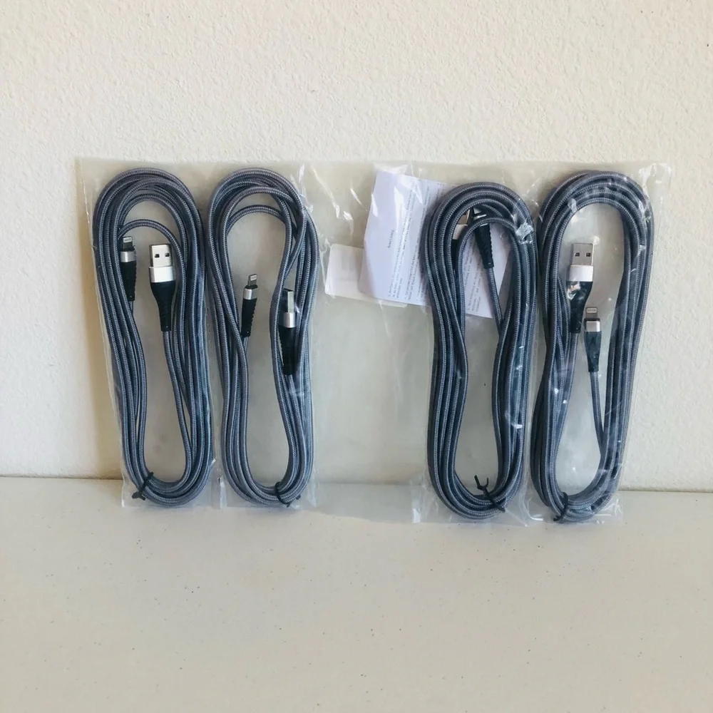4Pack【Apple MFi Certified 】iPhone Charger Cord, Lightning Cable 10ft (Brand New)